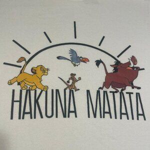 THE LION KING HAKUNA MATATA WHITE GRAPHIC T-SHIRT SHORT SLEEVE ROUND NECK SMALL